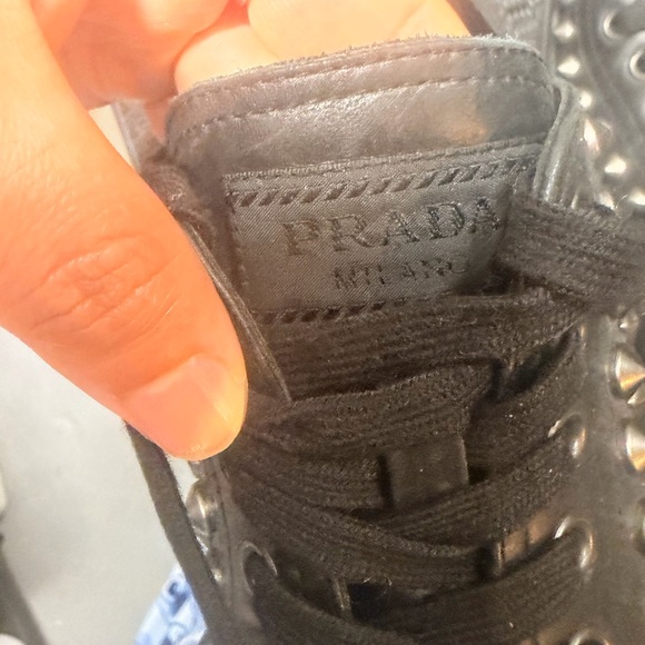 Prada Black Studded Sneakers - Picture 9 of 16